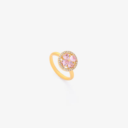 Bague tournante en forme de cœur rose | Or