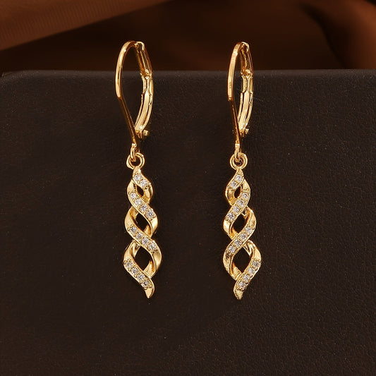Boucles d'oreilles torsade scintillante Ava | Or