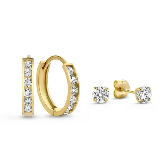 Boucles d'oreilles en pierre Dara brillante | Or