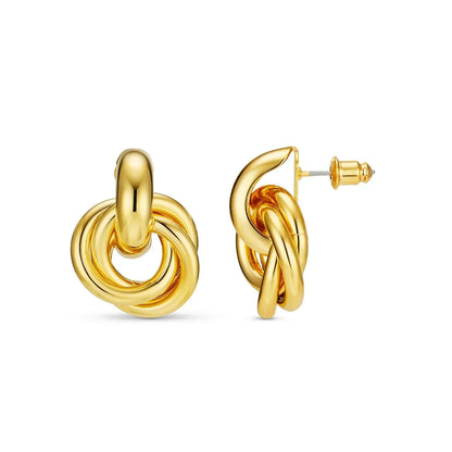 Boucles d'oreilles entrelacées | Or blanc