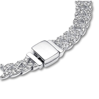 Bracelet maille cubaine pavé | Or