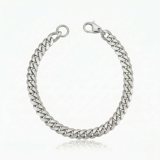 Bracelet cubain | Or blanc