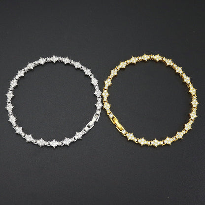 Bracelet tennis classique en grappe | Or