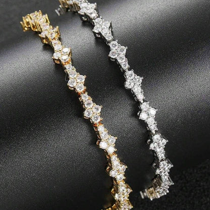 Bracelet tennis classique en grappe | Or
