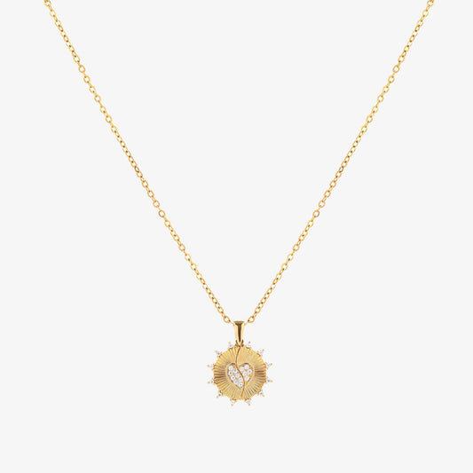Collier amour rayons de soleil | Or
