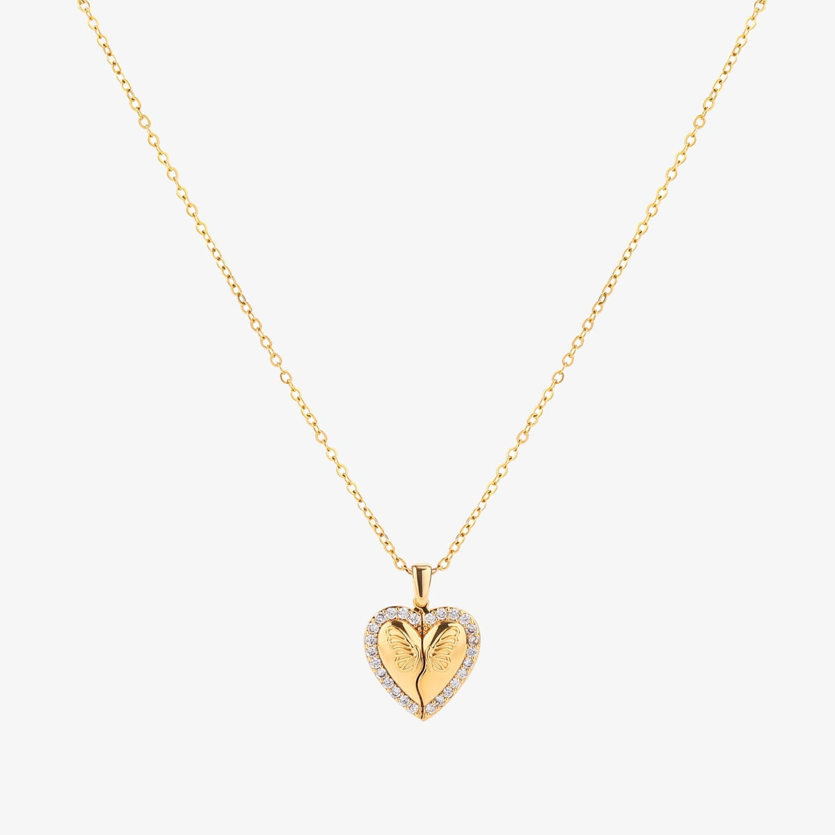 Collier cœur papillon | Or