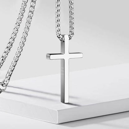 Collier croix avec monture | Or blanc