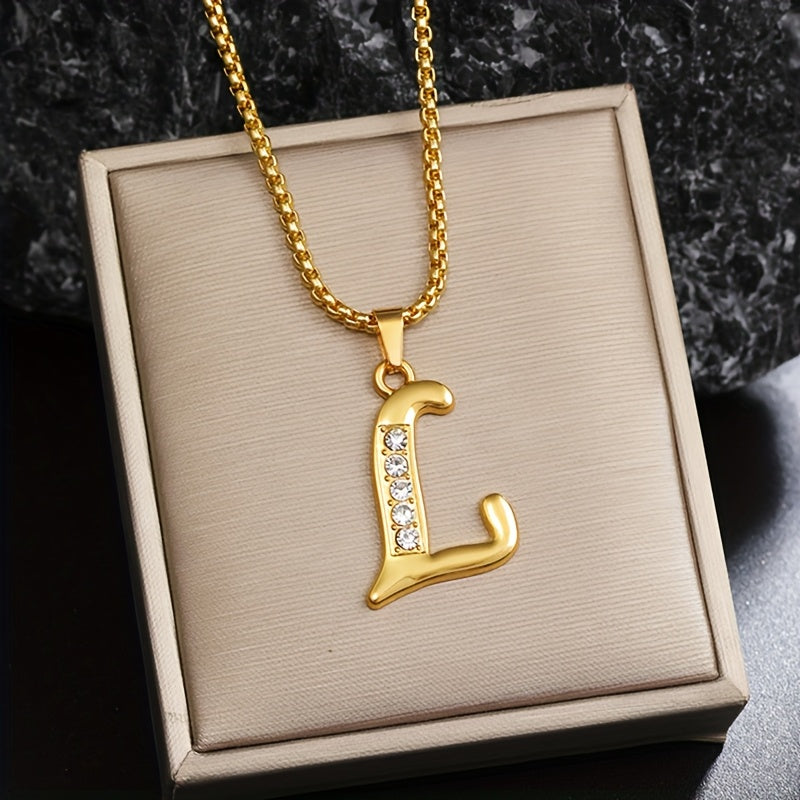 Collier initiale en cristal | Or