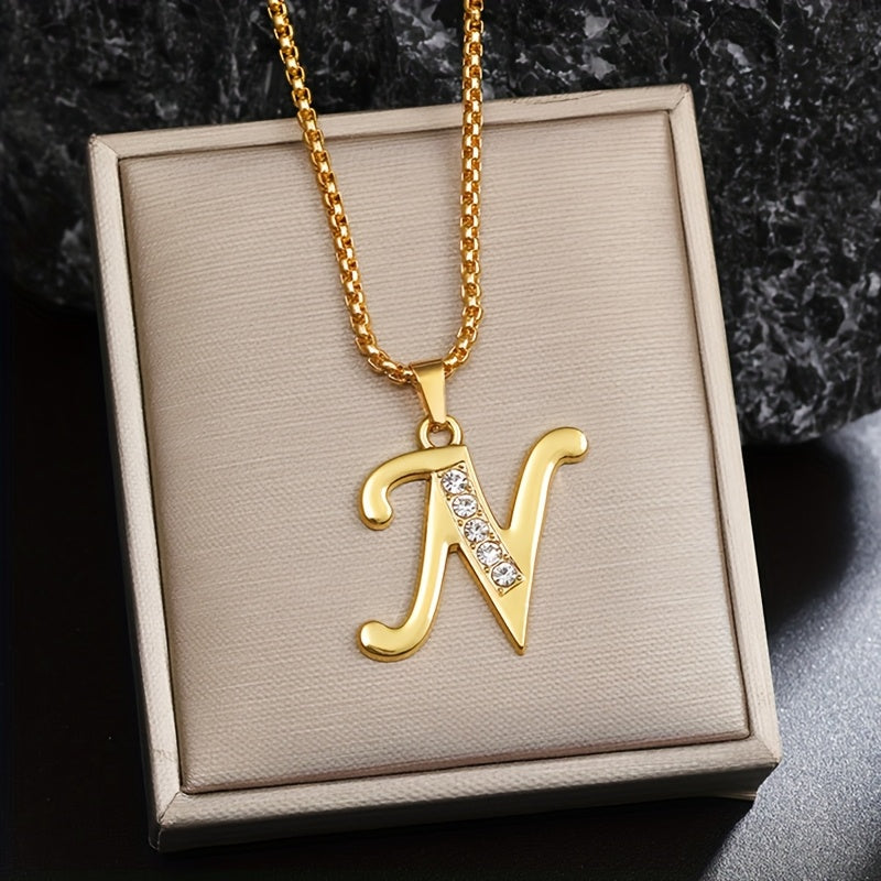 Collier initiale en cristal | Or