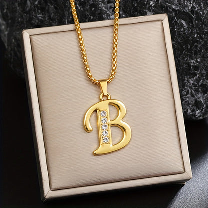 Collier initiale en cristal | Or