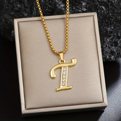 Collier initiale en cristal | Or