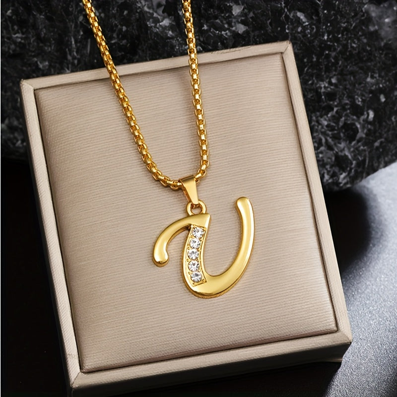 Collier initiale en cristal | Or