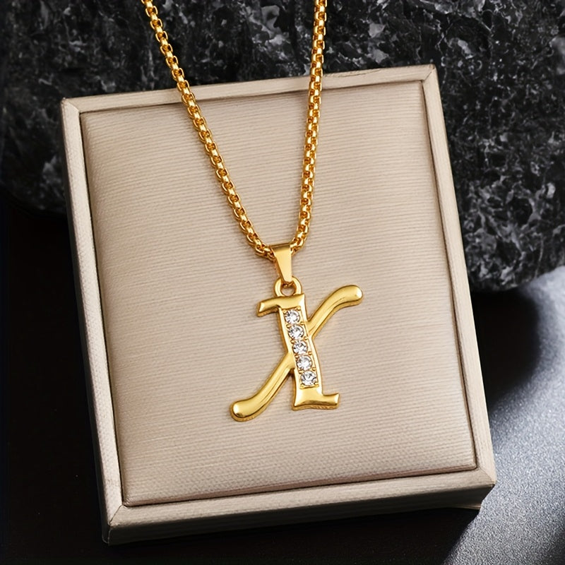 Collier initiale en cristal | Or