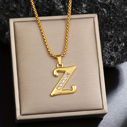 Collier initiale en cristal | Or
