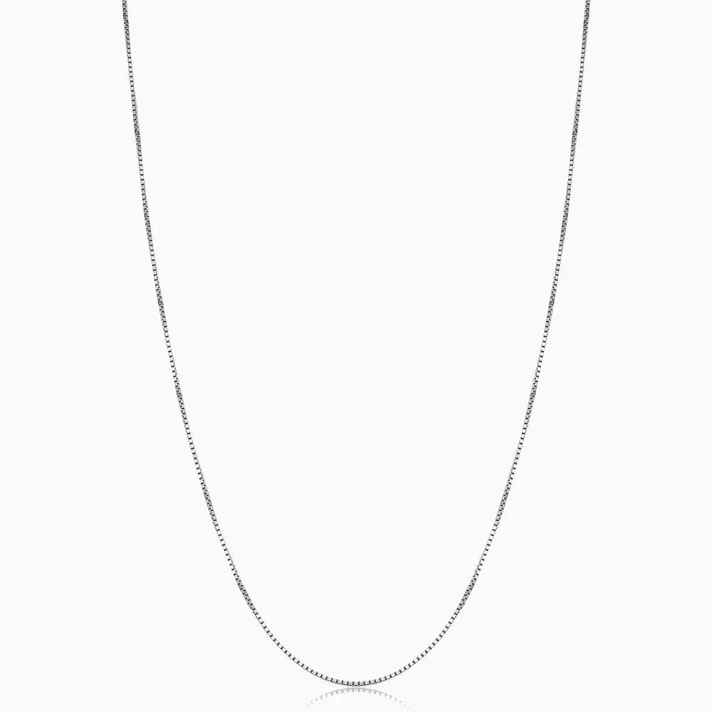 Collier maillon cubain | Or blanc