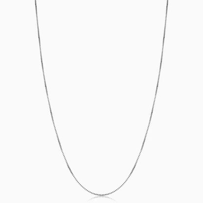 Collier maillon cubain | Or blanc