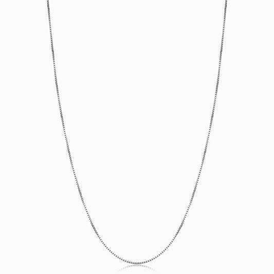 Collier maillon cubain | Or blanc