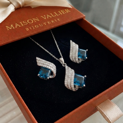 Ensemble de bijoux Brienne Solazure | Or blanc