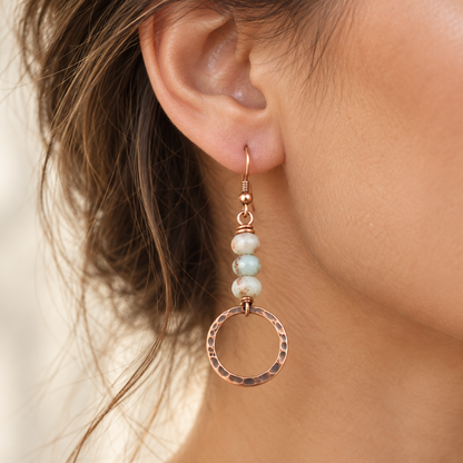 Boucles d'oreilles en cuivre Perle de brume
