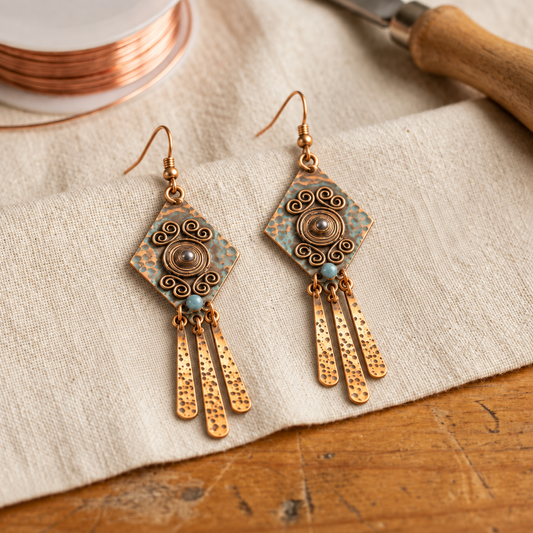 Boucles d'oreilles en cuivre Odette