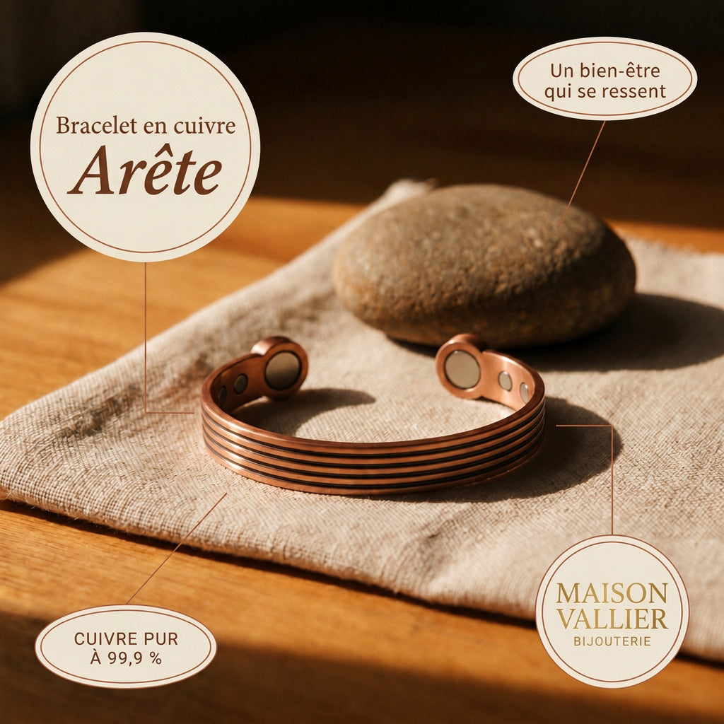 Bracelet en cuivre Arête