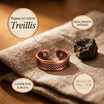 Bague en cuivre Treillis