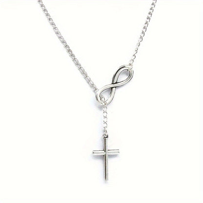Pendentif croix éternelle | Or blanc