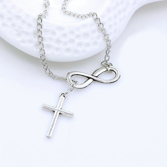 Pendentif croix éternelle | Or blanc