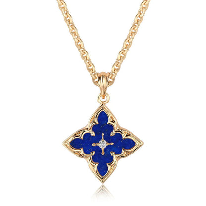 Pendentif trèfle Marron | Or