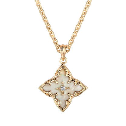 Pendentif trèfle Marron | Or