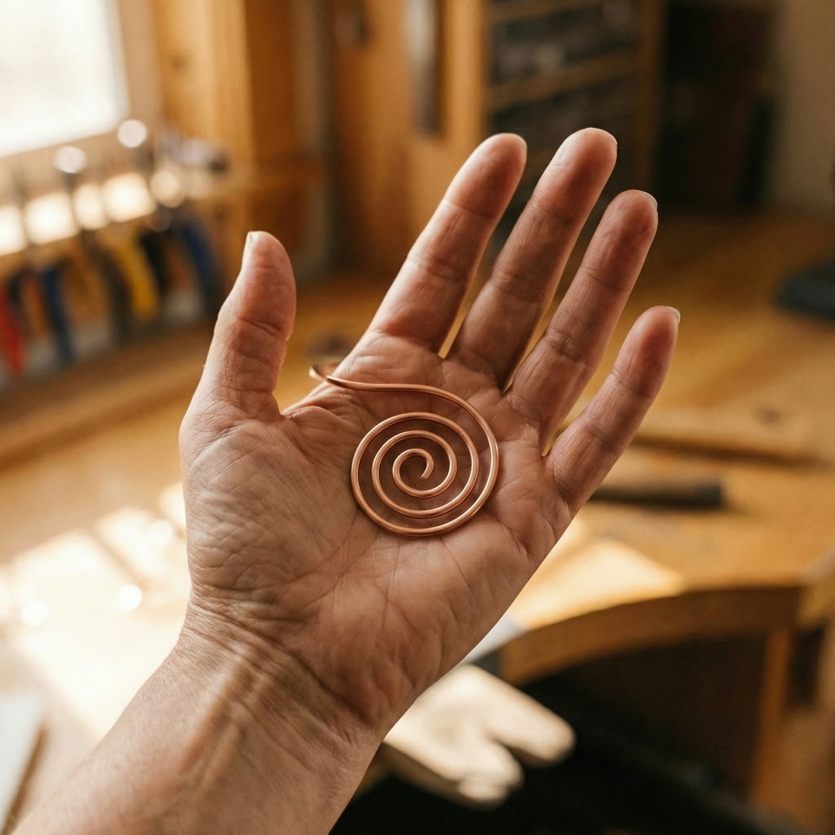 Spirale de main en cuivre Rivière