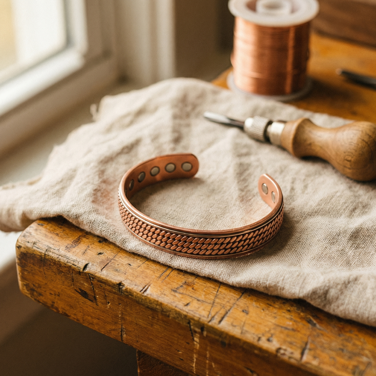 Bracelet en cuivre Vague