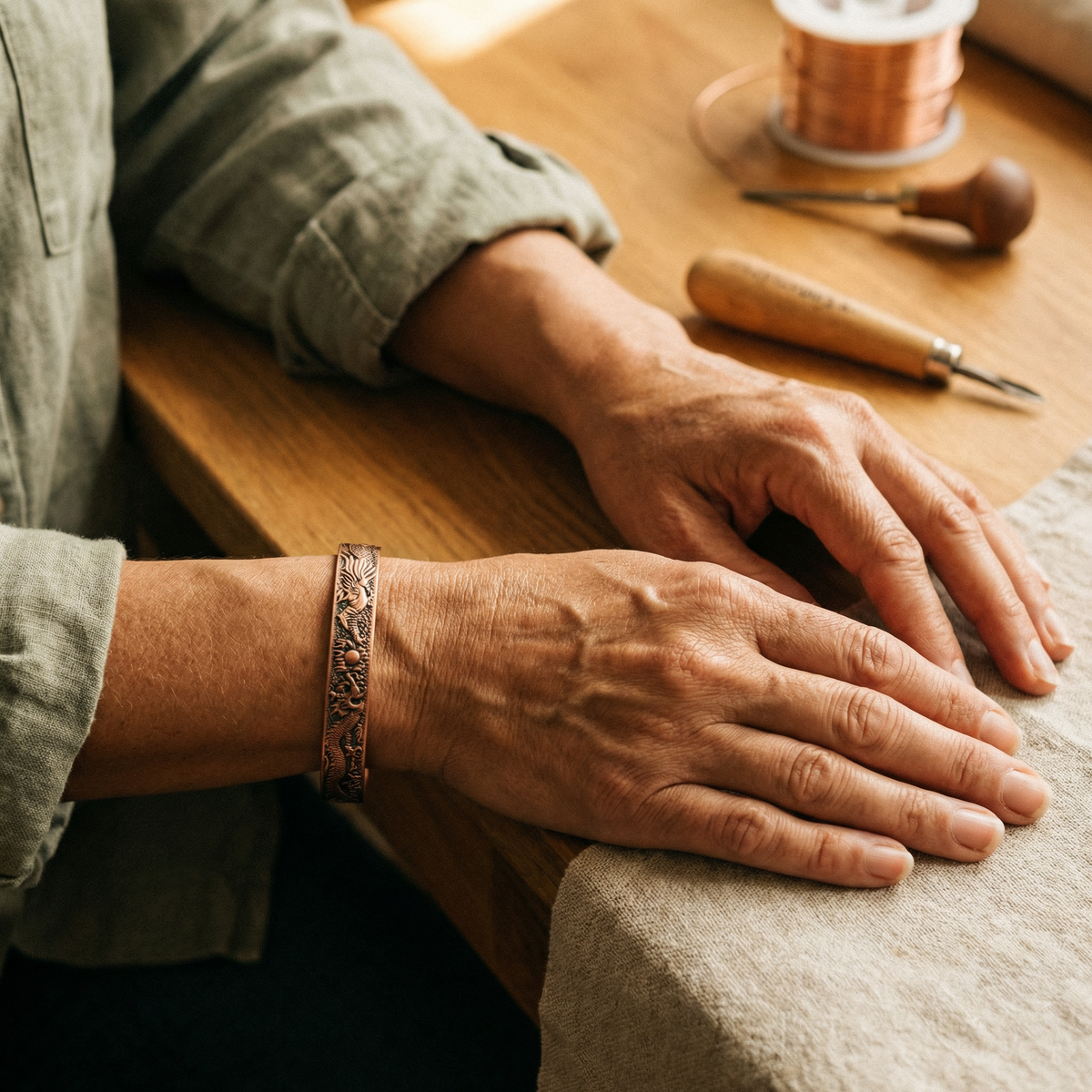 Bracelet en cuivre Terre