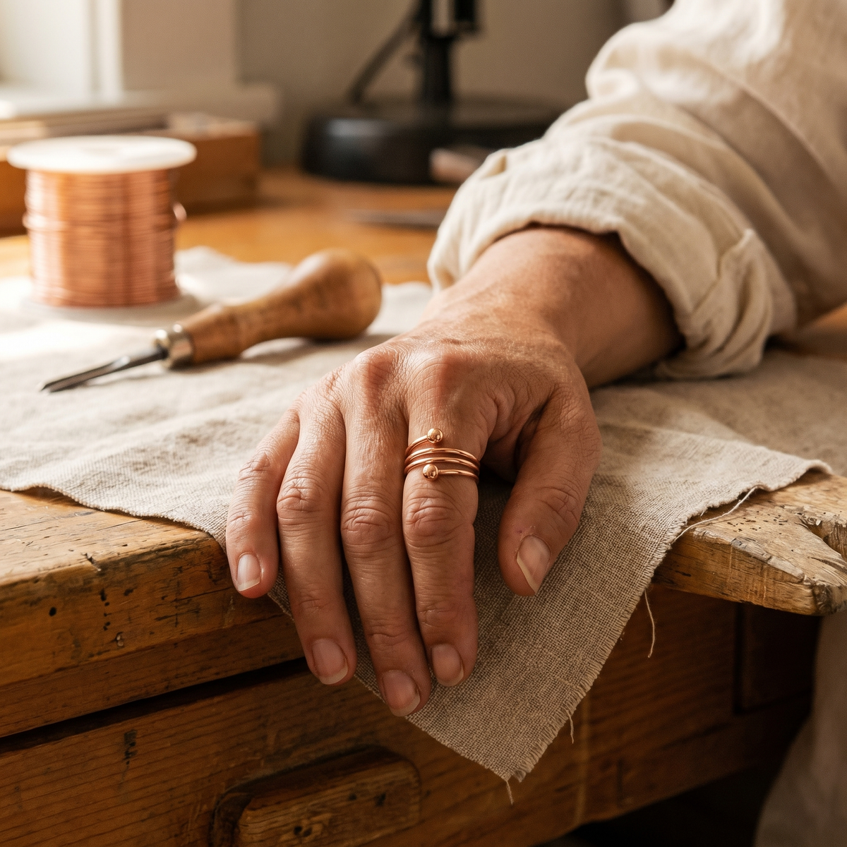 Bague en cuivre Gravier