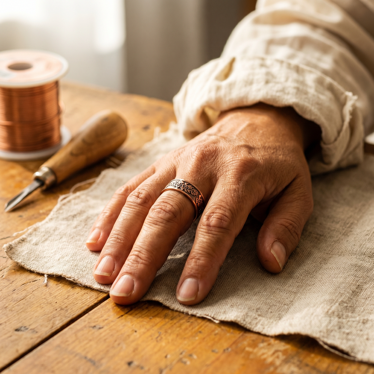 Bague en cuivre Argile