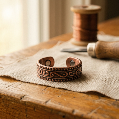 Bague en cuivre Fougère