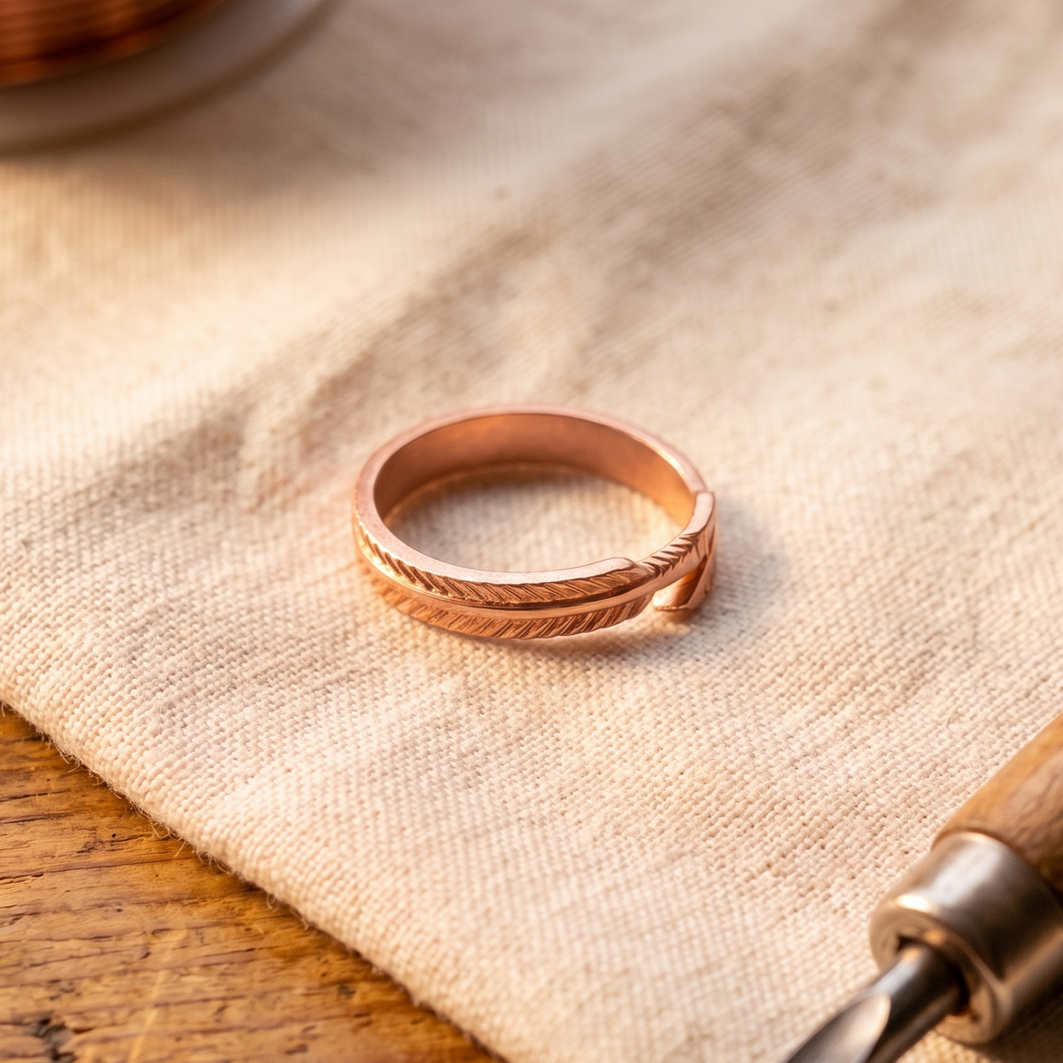 Bague en cuivre Racine